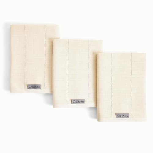 Kitchen Linens Set | Extra Large, 100% Organic Cotton, Highly Absorbent, Cream Color