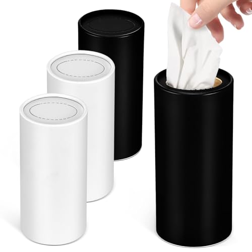 Car Tissue Holder | 4 Pack, Round Design, Travel Covers