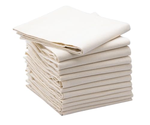 Flour Sack Towels | Highly Absorbent, 100% Cotton, Set of 12, 28x28 Inch