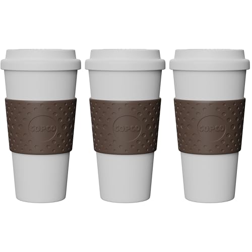 Reusable Travel Mug | BPA-Free, Brown, 3-Pack