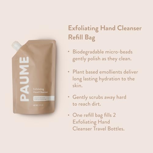 PAUME Exfoliating Hand Soap Cleanser | 16.9 fl oz / 500 ml | Silicon & Paraben Free, No Artificial Fragrances & Vegan