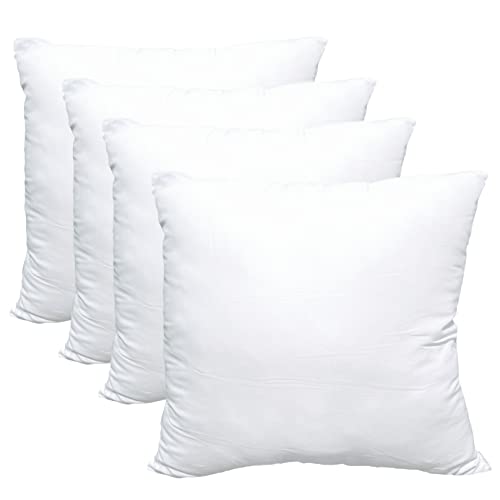 Pillow Inserts | Pack of 4, 18 x 18 inches, Hypoallergenic, Ultra Soft, Durable