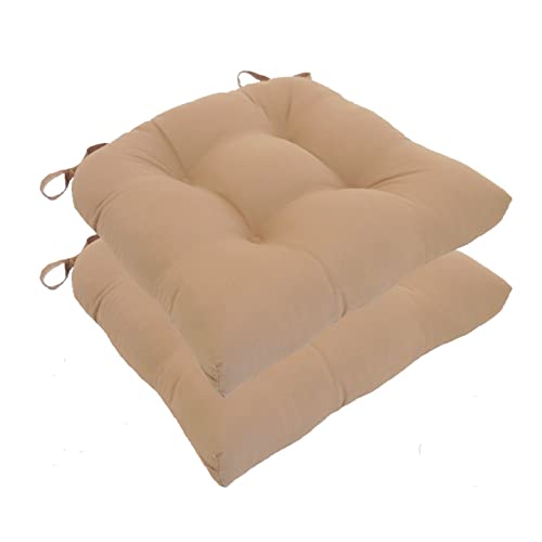 Chair Pads | Fiber Filled, 15”L x 15”W, Tan, 2 Count