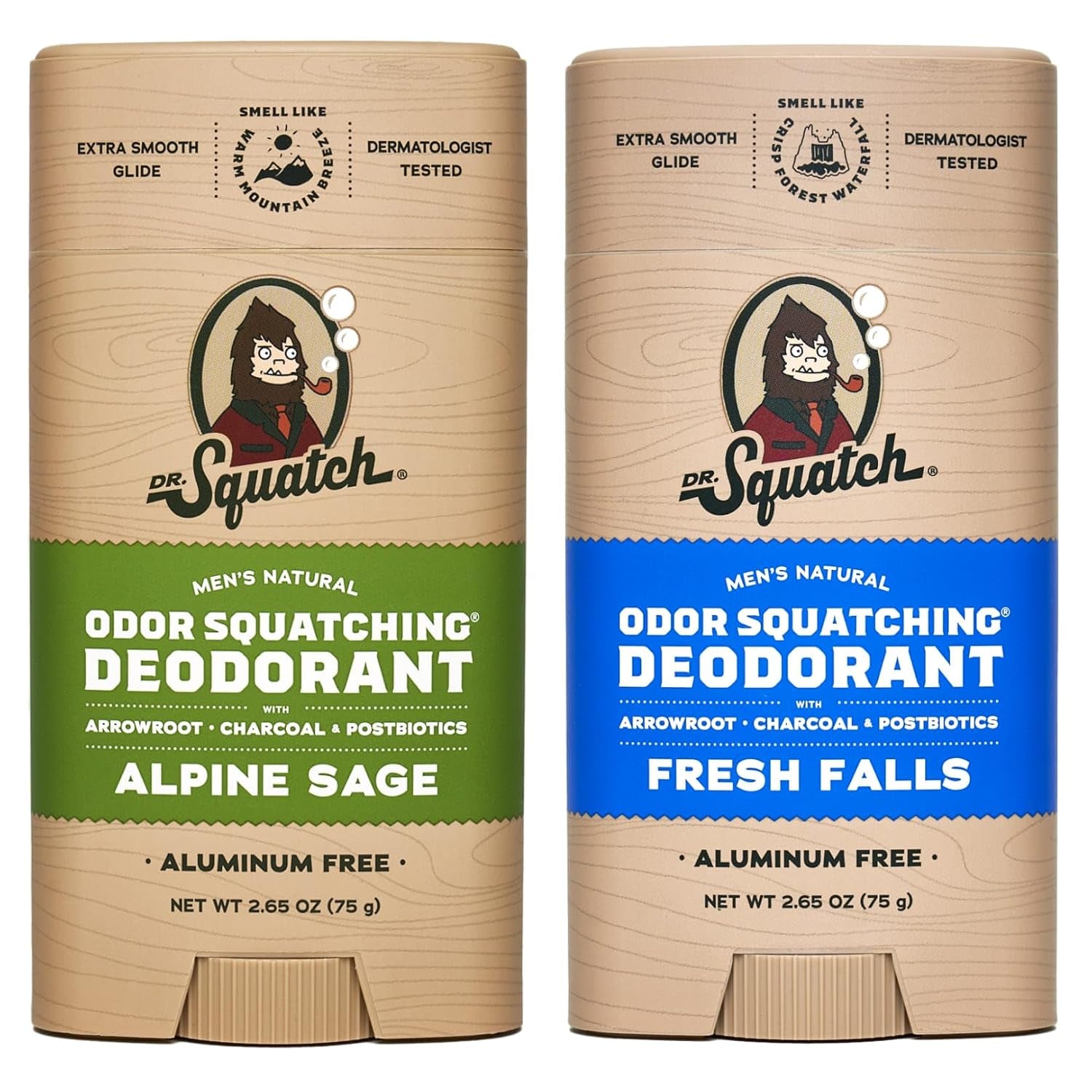 Natural Deodorant for Men – Odor-Squatching Men'S Deodorant Aluminum Free - Alpine Sage + Fresh Falls (2.65 Oz, 2 Pack)