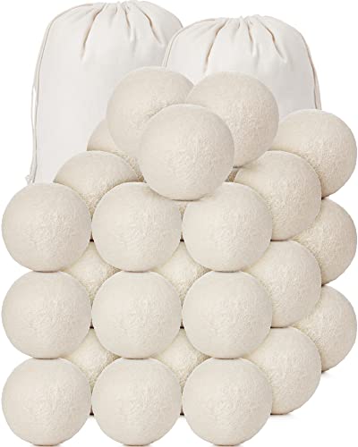 Wool Dryer Balls Set | 36 Pieces, Reusable, Includes 2 Muslin Bags