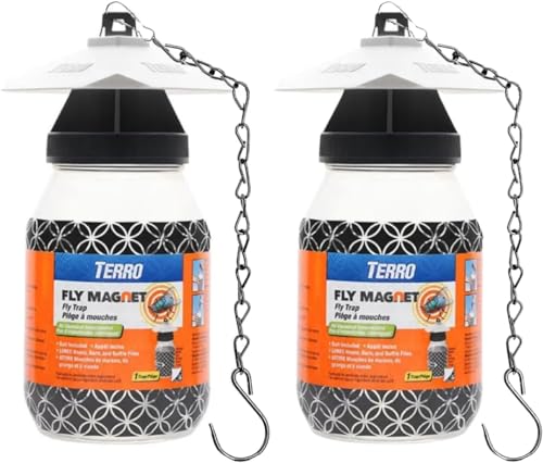 Fly Trap | Reusable, Includes Bait Packet, Heavy Duty Hanging Chain, 2 Traps