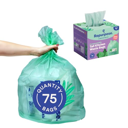 Compostable Kitchen Trash Bags | 13 Gallon, BPI Certified, 75 Count