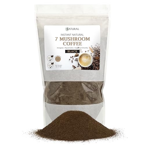 Mushroom Coffee | Instant Blend, 125 Servings, Natural Black