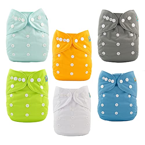 Baby Cloth Diapers | Pack of 6, Adjustable, Washable, Reusable