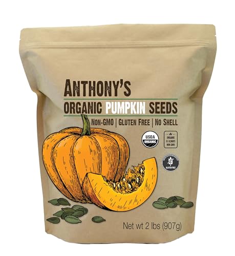 Pumpkin Seeds | Organic, Gluten Free, Non-GMO, 2 lb, Raw, Unsalted