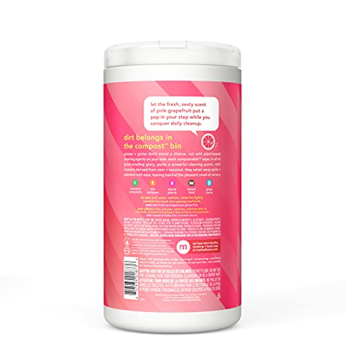 All-Purpose Cleaning Wipes | Pink Grapefruit, Multi-Surface, Compostable, 70 Count, Pack of 3