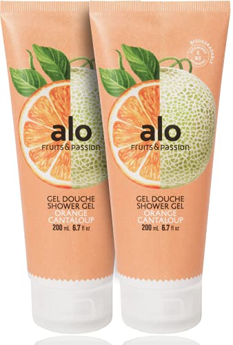 Shower Gel | Orange Cantaloupe, 200ml, 2 Pack, Vitamin E, Biodegradable Formula