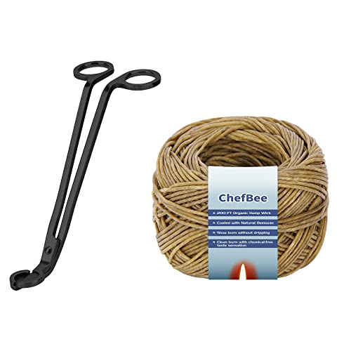 Candle Wick Trimmer | 200 ft Organic Hemp Wick, 100% Natural