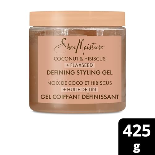 SheaMoisture Defining Styling Gel For Thick, Curly Hair Coconut and Hibiscus Paraben-Free Frizz Control Styling Gel 15 oz