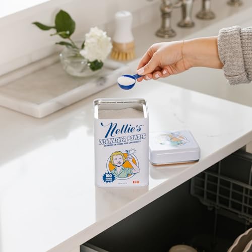 Nellie's Dishwasher Powder Bundle - 50 Scoops (Pouch) & 100 Scoops (Tin) - Kind to the Environment - Grease-Busting Performance for Spotless Results - Perfect for Eco-Conscious Homes