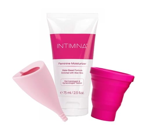 Menstrual Cup | Size A, Includes Feminine Moisturizer, FREE Sterilizing Cup