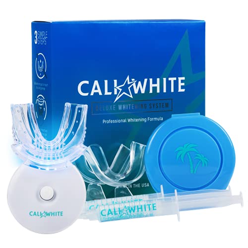 Teeth Whitening Kit | LED Light, Organic Peroxide Gel, 2x5ml Syringes, Thermoform Trays