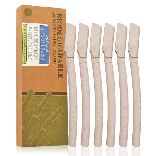 Dermaplaning Tool | 6 Pack, Plastic-Free Biodegradable, Facial Hair Removal