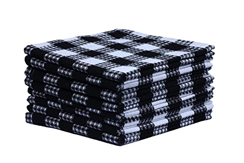 Dish Cloths | Waffle Buffalo Check, Black/White, Set of 8, 12x12 in