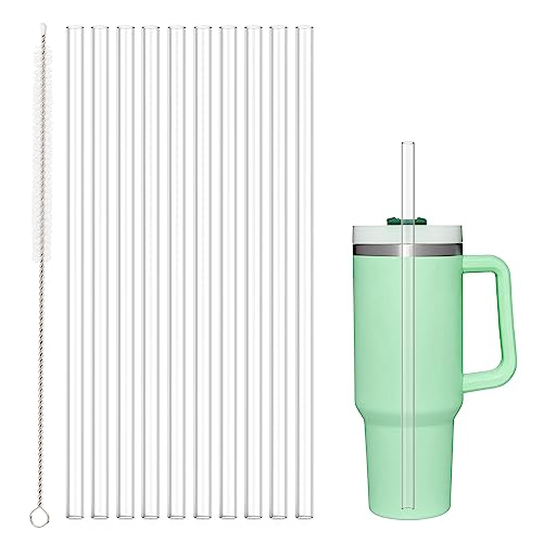 Reusable Straws | Compatible with 30 oz Stanley Cup, 10 Pack, Includes Cleaning Brush