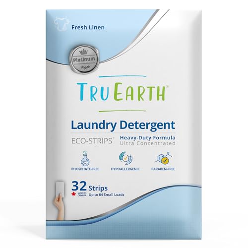 Laundry Detergent Sheets | Fresh Linen Scent, Up to 64 Loads (32 Sheets)