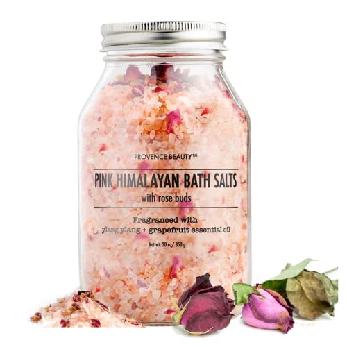 Bath Salt | 100% Natural, Aromatherapy with Rose Petals, Ylang Ylang Grapefruit Essential Oil