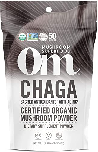 Mushroom Powder | Organic Chaga, 3.5 oz, 50 Servings, Immune Support