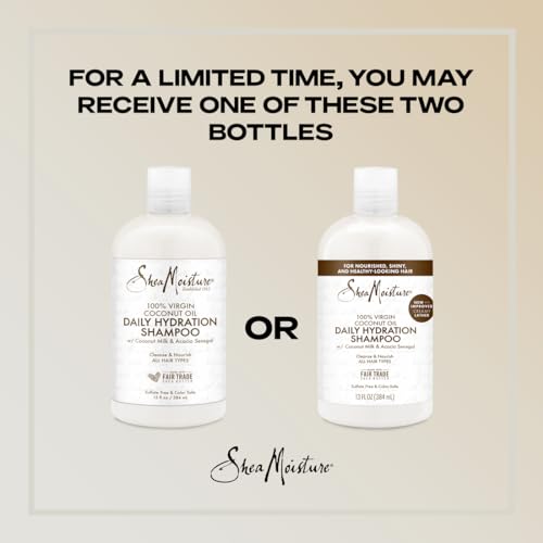 SheaMoisture Daily Hydration Shampoo 100% Virgin Coconut Oil for All Hair Types Sulfate-Free 13 oz