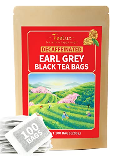 Decaf Earl Grey Tea Bags | Decaffeinated Black Tea, Natural Bergamot, 100 Count