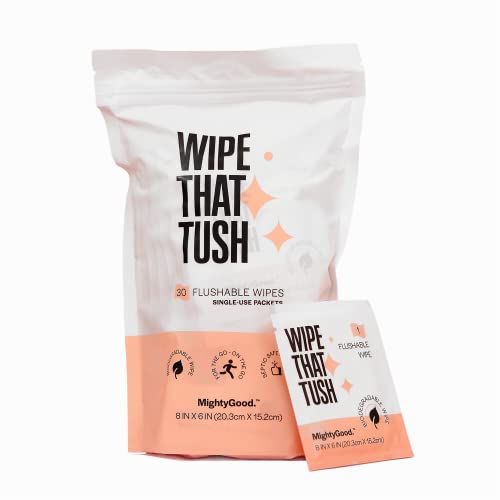 Flushable Wet Wipes | Extra-Large, 30 Count, Hypoallergenic, Unscented