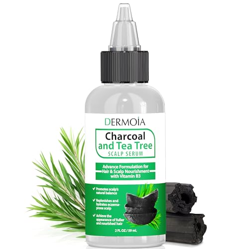 Scalp Serum | Charcoal & Tea Tree, Fragrance Free, Moisturizer for Dry Itchy Scalp