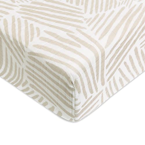 Crib Sheet | 100% Organic Cotton, GOTS-Certified, Ultra-Soft, Oat Stripe.