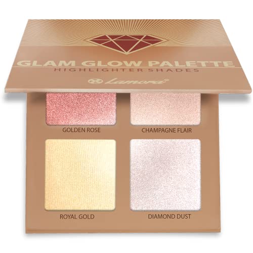 Highlighter Palette | 4 Highly Pigmented Shimmer Colors, Vegan & Cruelty Free