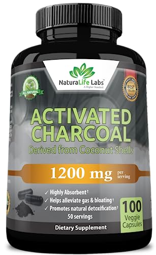 Activated Charcoal Capsules | 1,200 mg, 100 Vegan Capsules, Promotes Detoxification