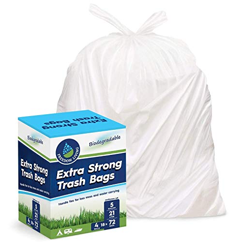 Trash Bags | Biodegradable, Heavy Duty, 5 Gallon, 72 Count