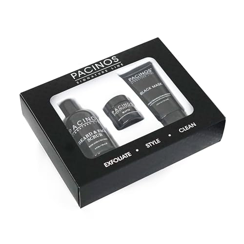 Men's Grooming Set | Beard Scrub, Hair Paste, Exfoliating Mask, 3 Products