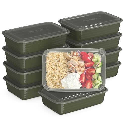 Food Storage Container | 20-Piece Set, BPA-Free, Microwave & Dishwasher Safe, Khaki Green