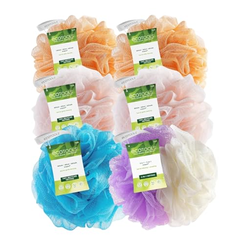 Bath Sponge | Exfoliating Loofah, Assorted Colors, 6 Count