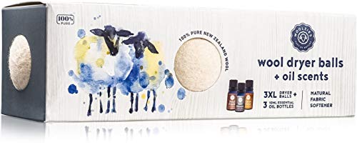 Wool Dryer Balls | 3 XL, New Zealand Wool, Essential Oil Set Included