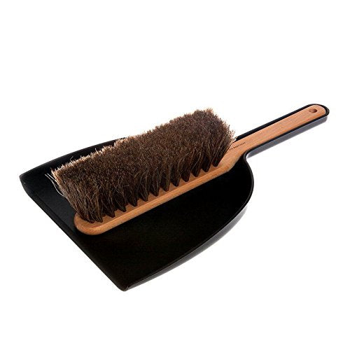 Handheld Dustpan & Brush Set | Horsehair, Compact Design