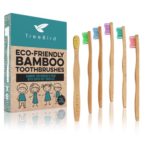 Kids Bamboo Toothbrushes | 6-Pack, Super Soft Bristles, Eco-Friendly