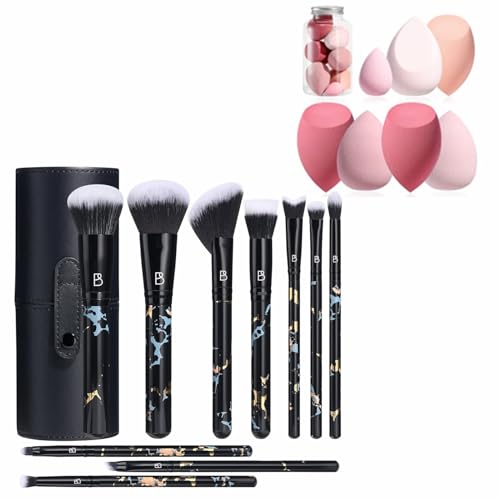 Makeup Brush Set | 10 Brushes, 7 Sponges