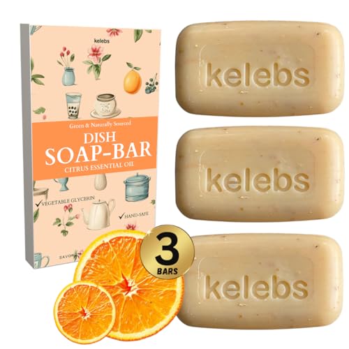 Dish Soap Bar | Organic, Pack of 3, 3.8 oz Each, Skin-Safe, Non-Toxic