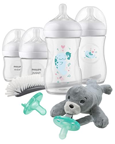 Baby Bottle Gift Set | Natural Response Nipple, Sea Design