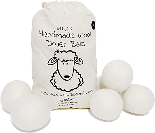 Wool Dryer Balls | XL 6-Pack, 100% Pure New Zealand Wool, Reduces Wrinkles & Drying Time