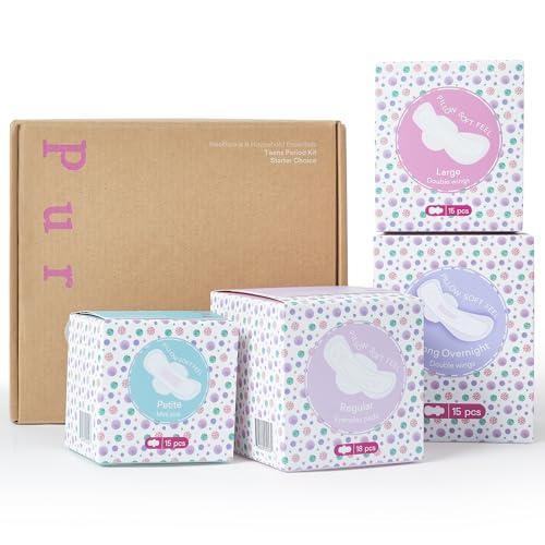 Feminine Care Set | 63 Pieces, Menstrual Pads, Tween-Friendly