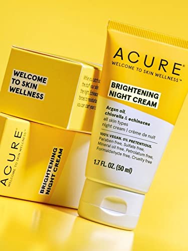 ACURE Brightening Day & Night Cream Duo Pack - 100% Vegan - Moisturizes & Brightens All Skin Types - 1.70 Fl Oz. Each