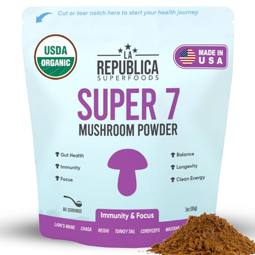 Mushroom Supplement | USDA Organic, 7 Varieties, Vegan - 3 oz