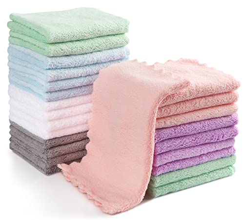 Baby Washcloths | 24-Pack, Microfiber Coral Fleece, Super Soft & Absorbent