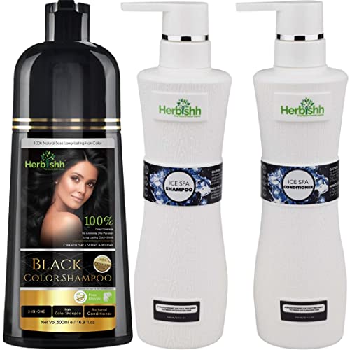 Hair Care Bundle | Black Shampoo 500ml, Ice Spa Shampoo & Conditioner Set